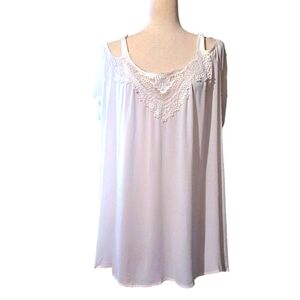 TORRID Boho Peasant Off-White Cold Shoulder Crochet Trimmed Blouse Top Shirt 2X